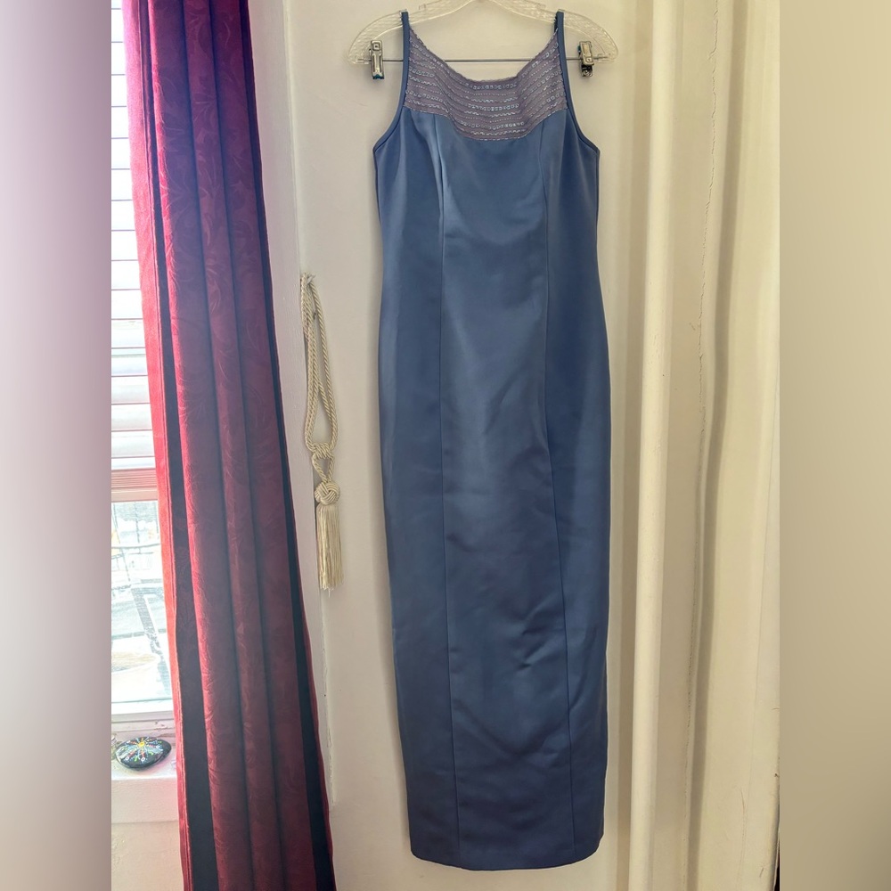Vintage Y2K 90s Formal Dress Periwinkle Icy Blue 2000’s Gown Size 4